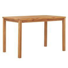 Table de jardin rectangulaire teck massif clair Leez 120 cm