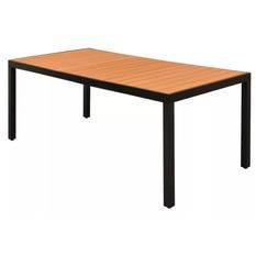 Table de jardin WPC marron et pieds métal noir Etrino 185 cm