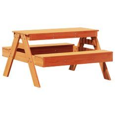 Table de pique-nique pour enfants marron bois massif pin