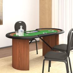 Table de poker 8 joueurs avec plateau à jetons Vert 160x80x75cm