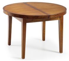 Table de repas ronde extensible en bois massif de Mindy Orka 120/170 cm