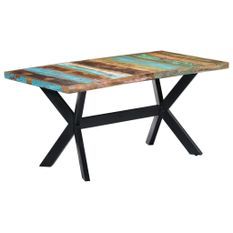 Table de salle à manger 160x80x75cm Bois de récupération massif 2