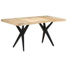 Table de salle à manger 160x80x76 cm Bois de manguier brut 2