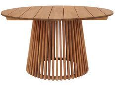 Table de salle à manger ronde LORKA Ø120 cm – Teck massif naturel