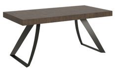 Table design 160 cm noyer et pieds métal incurvés anthracite Volta