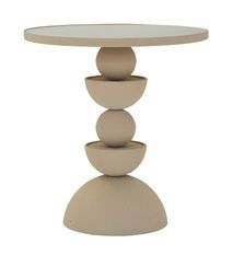 Table Dune miroir design à billes dorées