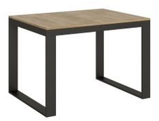 Table extensible 120 à 224 cm bois clair et métal anthracite Likro