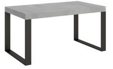 Table extensible 160 à 264 cm gris ciment et pieds métal anthracite Tiroz