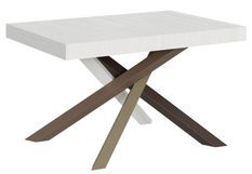 Table extensible 4 à 10 personnes blanc et pieds entrelacés 4 couleurs L 130 à 234 cm Artemis