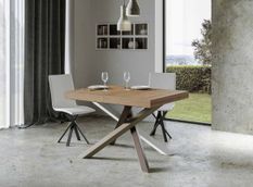 Table extensible 4 à 10 personnes chêne naturel et pieds entrelacés 4 couleurs L 130 à 234 cm Artemis