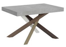 Table extensible 4 à 10 personnes gris cendré et pieds entrelacés 4 couleurs L 130 à 234 cm Artemis