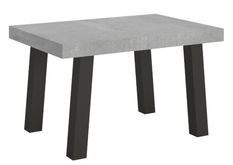 Table extensible 4 à 10 places L 130 à 234 cm gris béton et pieds métal anthracite Bidy