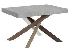Table extensible 4 à 18 personnes gris cendré et pieds entrelacés 4 couleurs L 130 à 390 cm Artemis