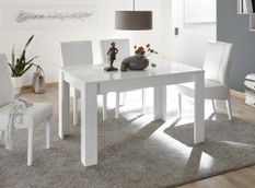 Table extensible 4 à 6 personnes L 137 à 185 cm laqué blanc brillant Zebre