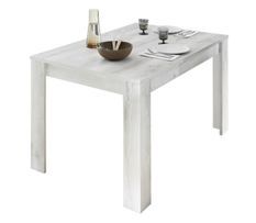 Table extensible 4 à 6 personnes L 137 à 185 cm mélaminé blanc grisé Pilari