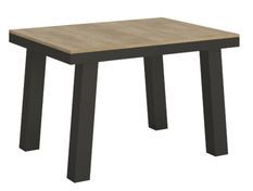 Table extensible 6 à 10 places L 120 à 224 cm bois clair et cadre métal anthracite Bidy