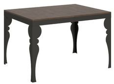 Table extensible 6 à 10 places L 120 à 224 cm marron et pieds gris foncé Patone