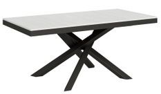 Table extensible 6 à 12 personnes blanc et pieds entrelacés anthracite L 160 à 264 cm Klass