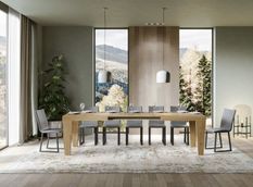 Table extensible 6 à 12 personnes chêne naturel Kristo L 180 à 284 cm