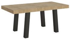 Table extensible 6 à 12 places L 160 à 264 cm bois clair et pieds métal anthracite Bidy