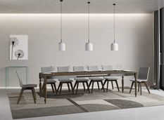 Table extensible 6 à 12 places L 160 à 264 cm bois noyer Romencia