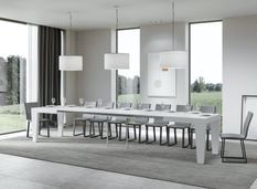 Table extensible 6 à 20 places blanche Kristo 180 à 440 cm