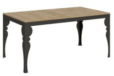 Table extensible 6 à 20 places L 160 à 420 cm bois naturel et pieds gris foncé Patone