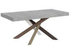 Table extensible 8 à 12 personnes gris cendré et pieds entrelacés 4 couleurs L 180 à 284 cm Artemis