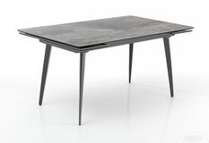 Table extensible acier et verre trempé Mamadi L 140/170/200 cm