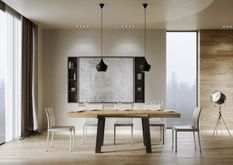 Table extensible avec pieds acier anthracite Bridy