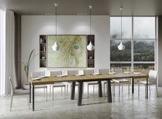 Table extensible avec pieds acier anthracite Bridy