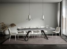 Table extensible pieds acier anthracite incurvés Volta