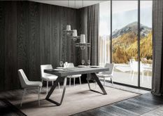 Table extensible pieds acier anthracite incurvés Volta