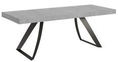 Table extensible avec pieds acier anthracite incurvés Volta