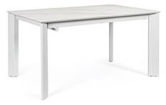 Table extensible blanche en céramique et acier Kerry 140/200 cm