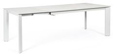 Table extensible blanche en céramique et acier Kerry 160/220 cm