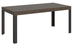 Table extensible bois avec 4 pieds bois et acier anthracite Liva