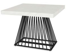 Table extensible bois blanc et pieds métal noir 4 à 10 personnes L 100 à 240 cm Loïs