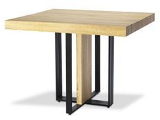 Table extensible bois chêne clair et pieds métal noir Tessa 90/240 cm