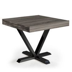 Table extensible bois gris et métal noir Handle 90/180 cm