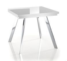 Table extensible bois laqué blanc Joela L 85/170 cm