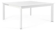 Table extensible de jardin carrée aluminium blanc Koni 110/160 cm