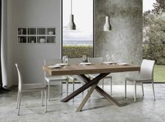 Table extensible design pieds entrelacés 4 couleurs Artemis