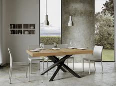 Table extensible pieds entrelacés anthracite Artemis