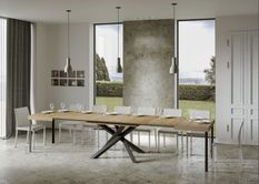 Table extensible pieds entrelacés anthracite Artemis