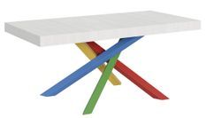 Table extensible design avec pieds entrelacés multicouleurs Artemis