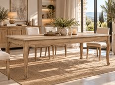 Table extensible DOMIKA - Bois massif naturel 180/225 cm