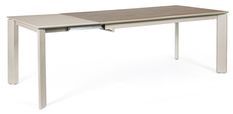 Table extensible en acier et céramique gris Bary L 160/220 cm