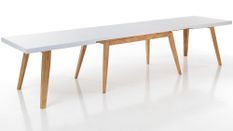 Table extensible en bois de chêne blanc et bois clair Adile L 180/360 cm