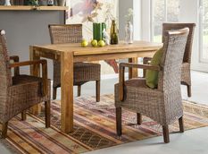 Table extensible en bois de chêne massif Ritza 140 à 190 cm